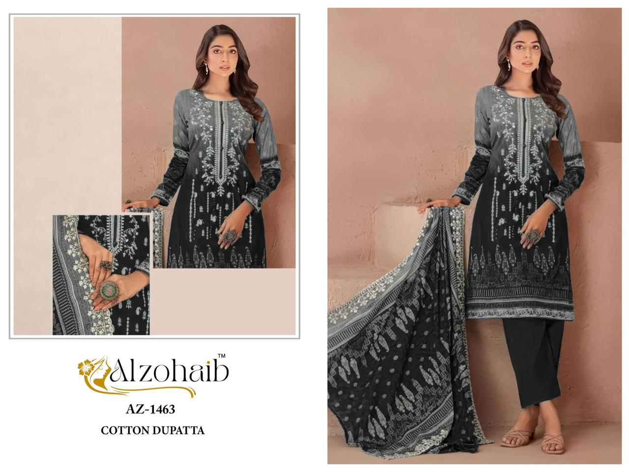 Az-1463 Al Zohaib Pure Cotton Pakistani Salwar Suits