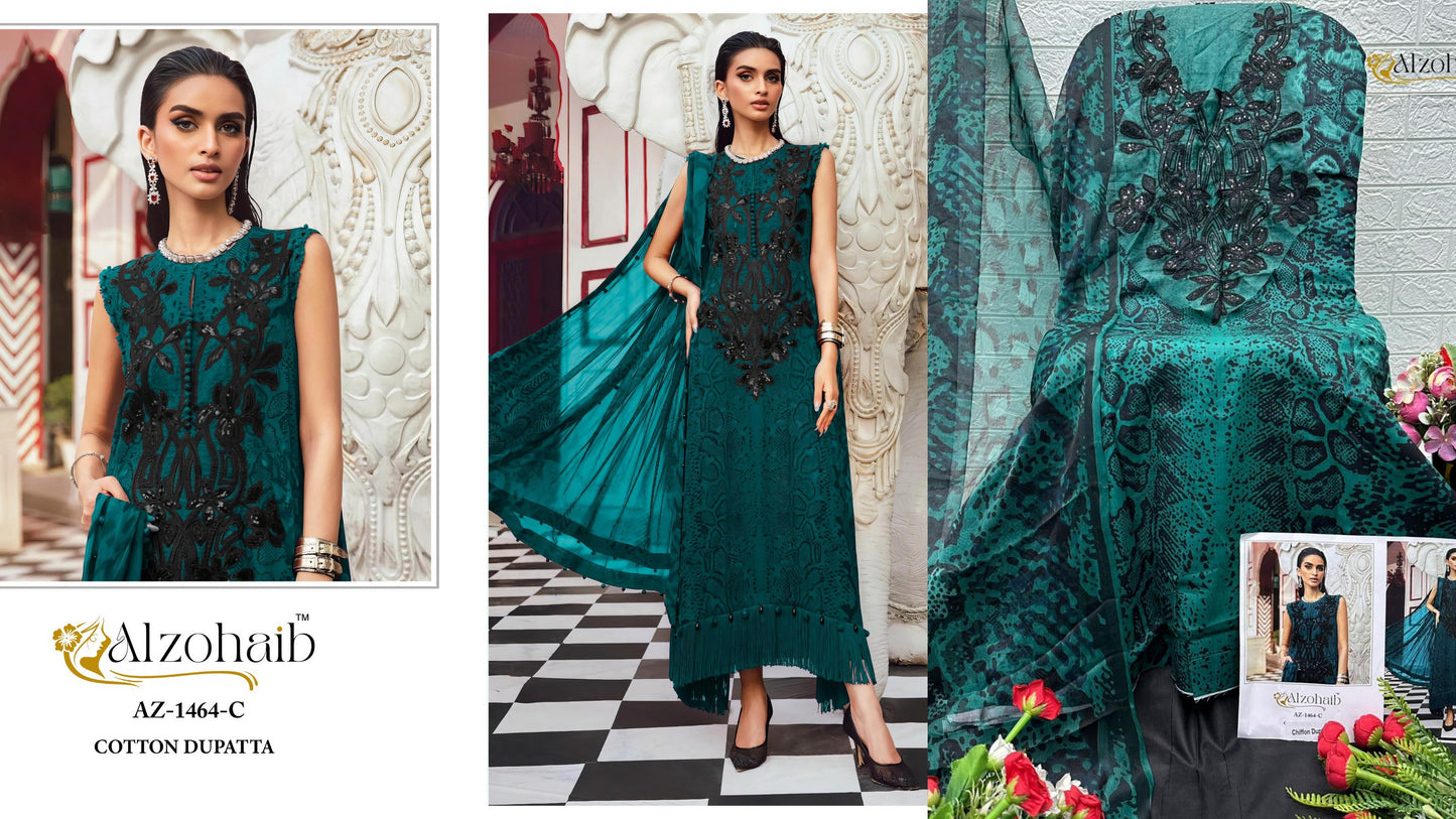 Az-1464-C Al Zohaib Pure Cotton Pakistani Salwar Suits