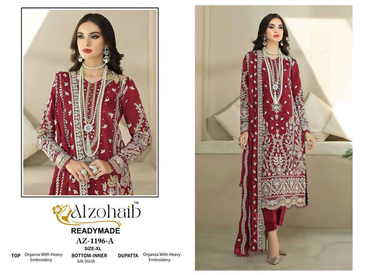 Az1196A Al Zohaib Organza Pakistani Salwar Suits