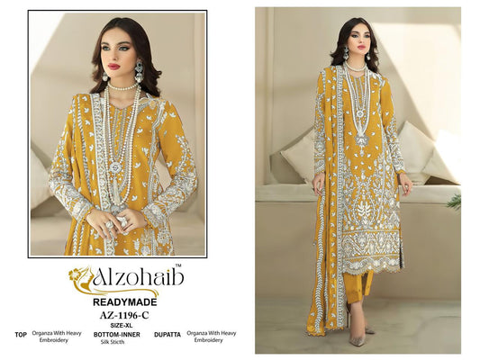 Az1196C Al Zohaib Organza Pakistani Salwar Suits
