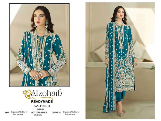 Az1196D Al Zohaib Organza Pakistani Salwar Suits