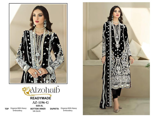 Az1196G Al Zohaib Organza Pakistani Readymade Suits