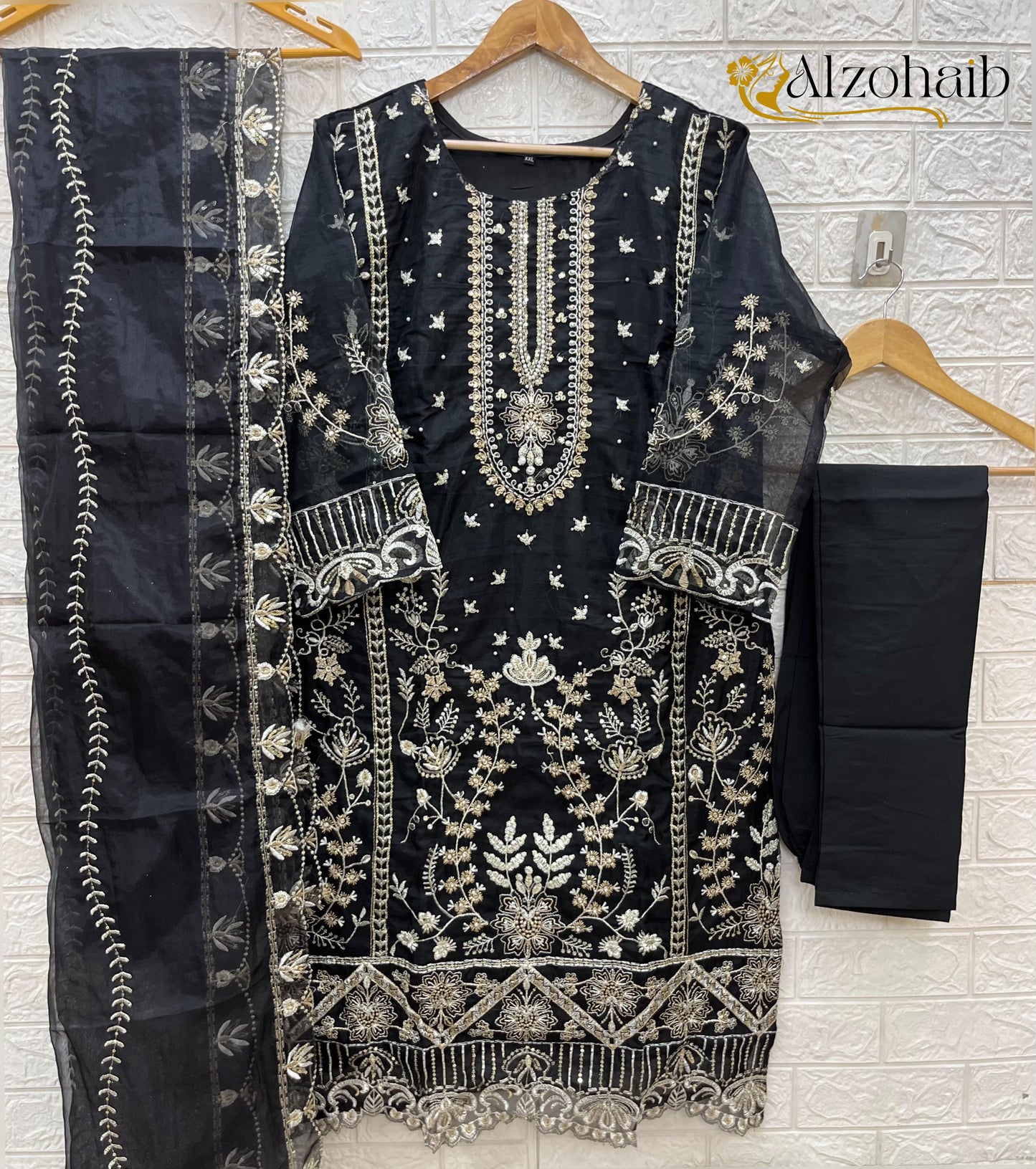 Az1196G Al Zohaib Organza Pakistani Salwar Suits