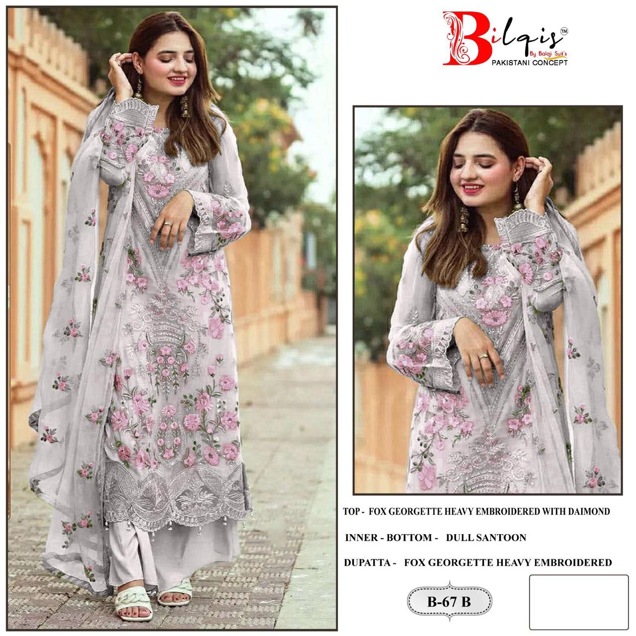 B-67-B Bilqis Embroidered Pakistani Salwar Suits