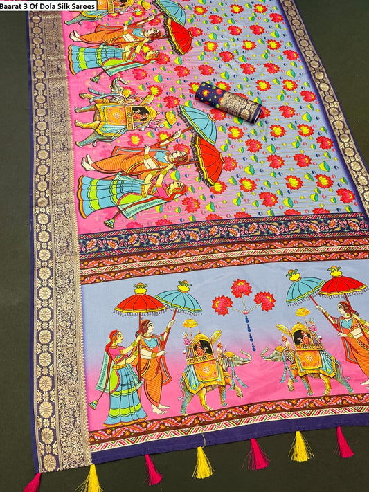 Baarat Multi 3 Of Dola Silk Sarees