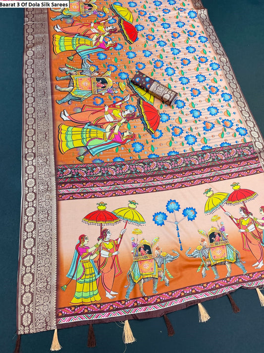 Baarat Orange 3 Of Dola Silk Sarees