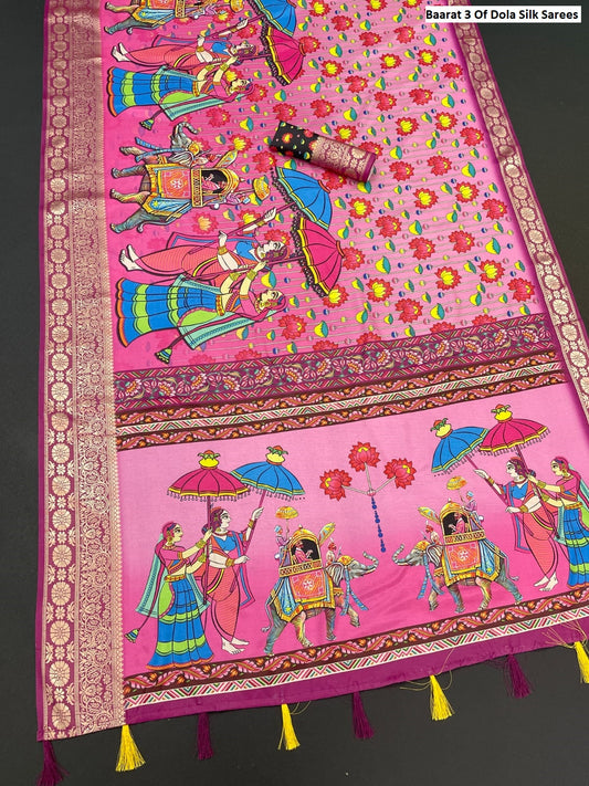 Baarat Pink 3 Of Dola Silk Sarees