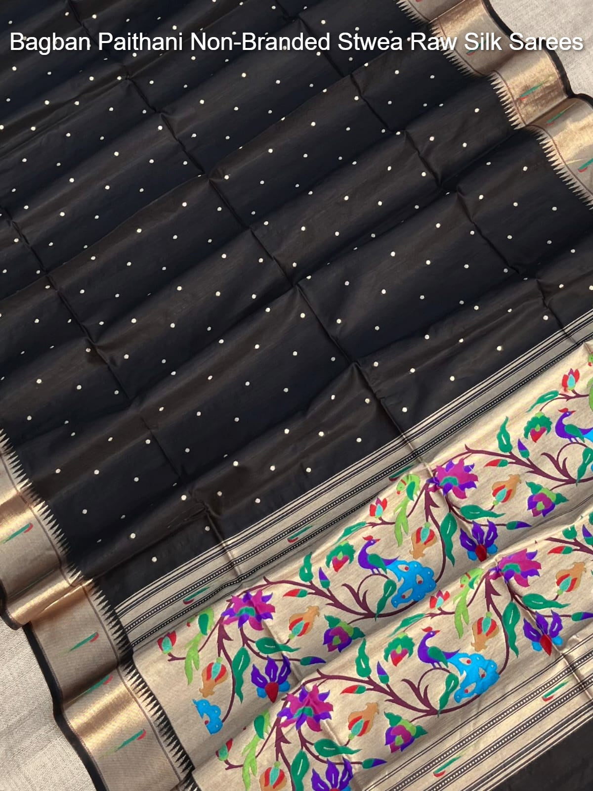 Bagban Paithani Non-Branded Stwea Raw Silk Sarees