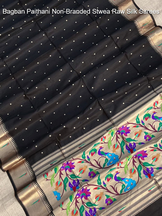 Bagban Paithani Non-Branded Stwea Raw Silk Sarees