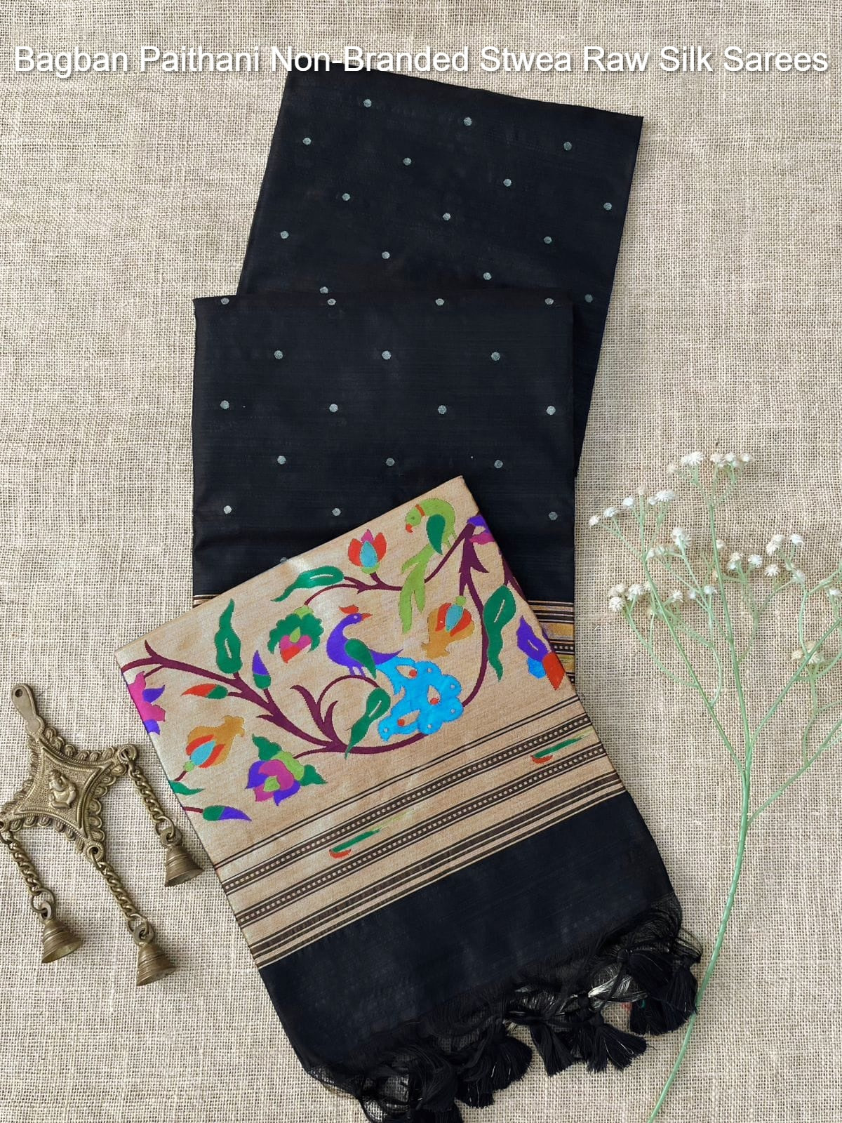 Bagban Paithani Non-Branded Stwea Raw Silk Sarees