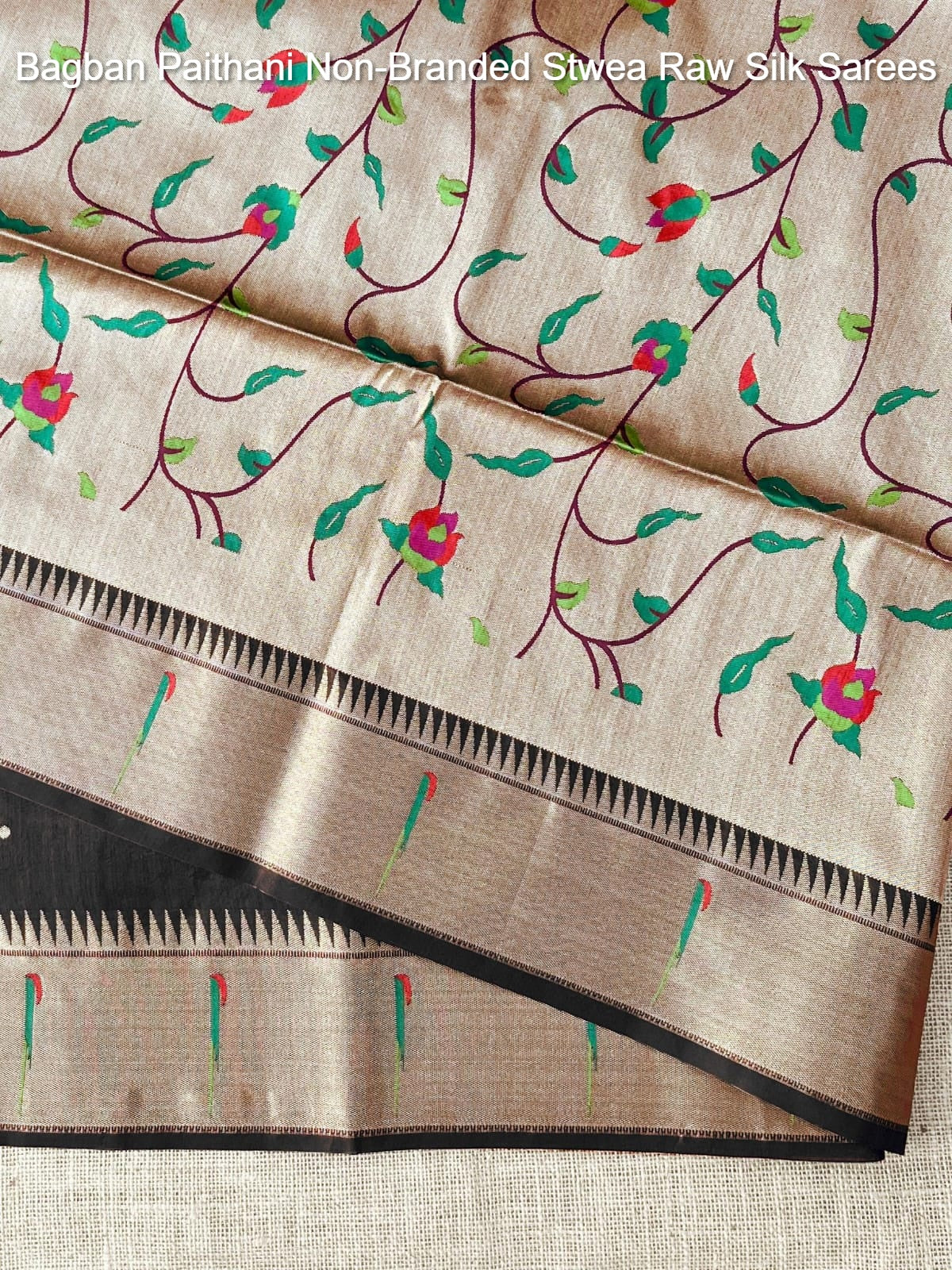 Bagban Paithani Non-Branded Stwea Raw Silk Sarees