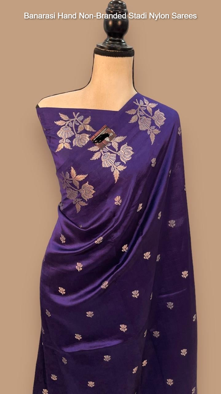 Banarasi Hand Non-Branded Stadi Nylon Sarees