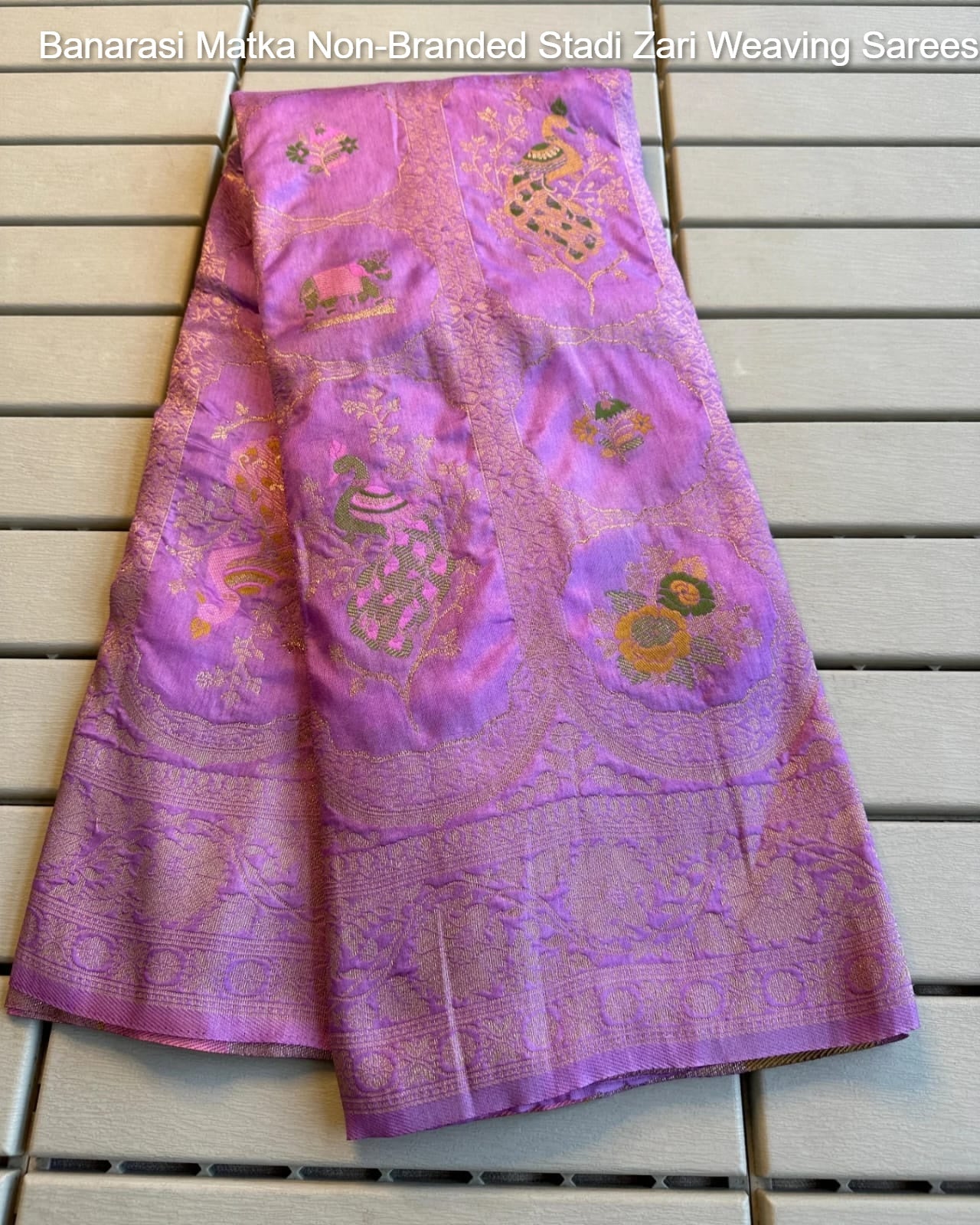 Banarasi Matka Non-Branded Stadi Zari Weaving Sarees