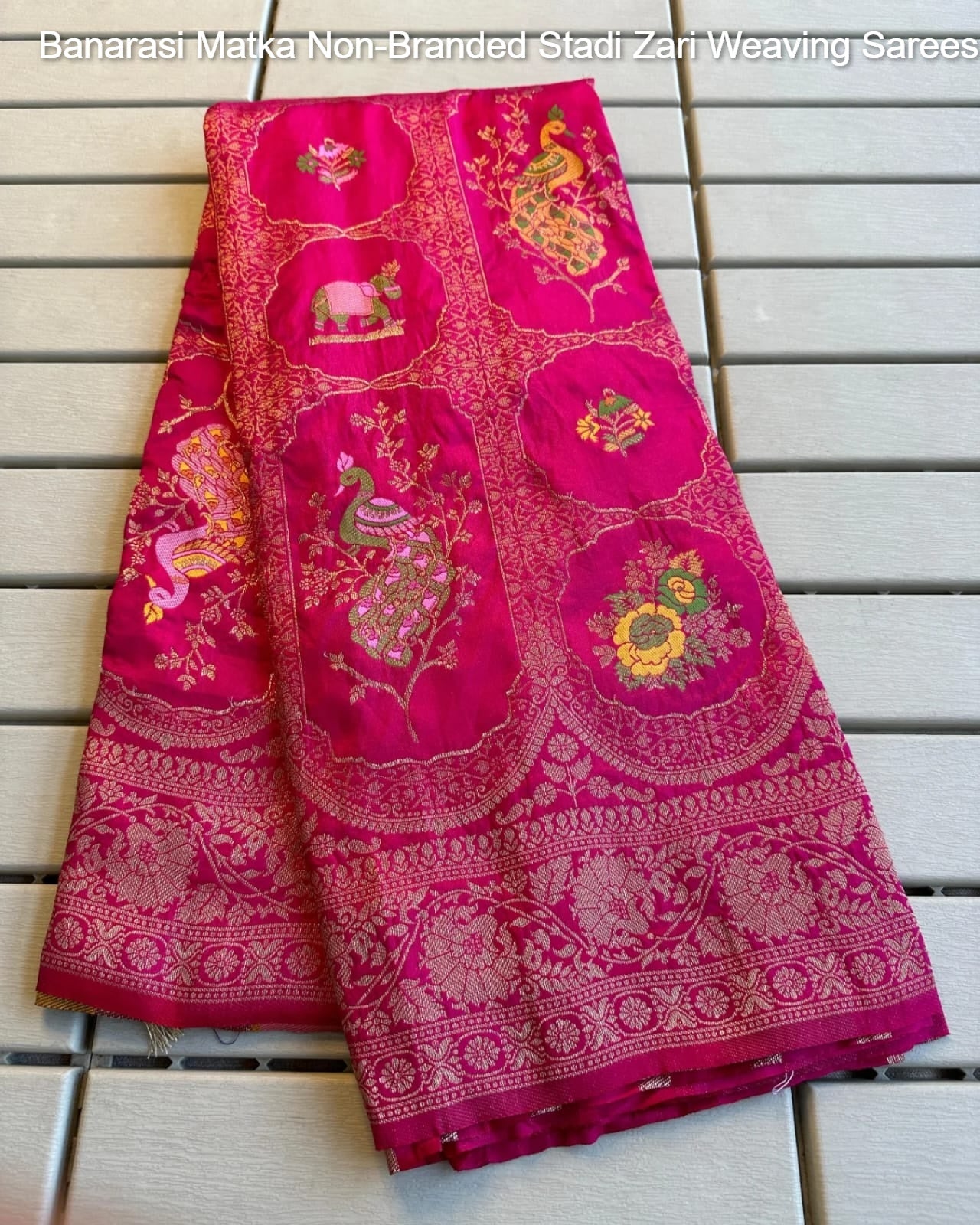 Banarasi Matka Non-Branded Stadi Zari Weaving Sarees