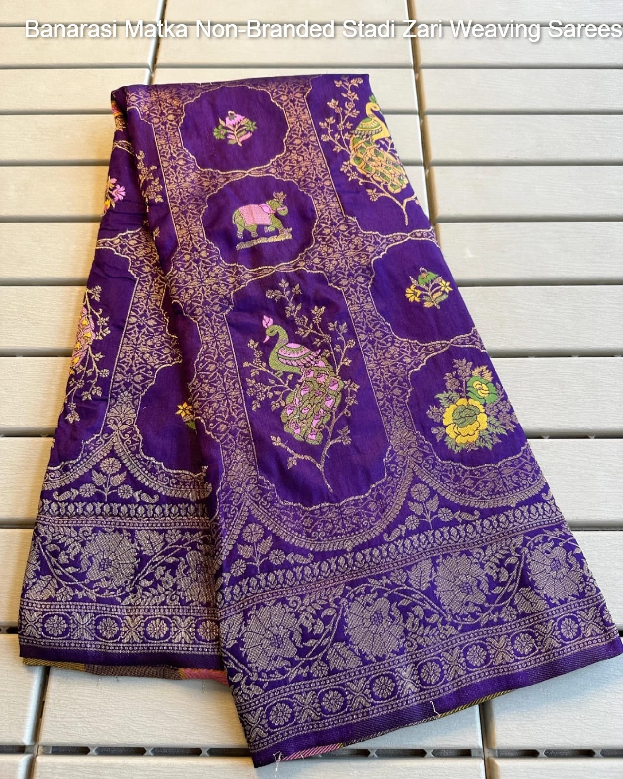 Banarasi Matka Non-Branded Stadi Zari Weaving Sarees