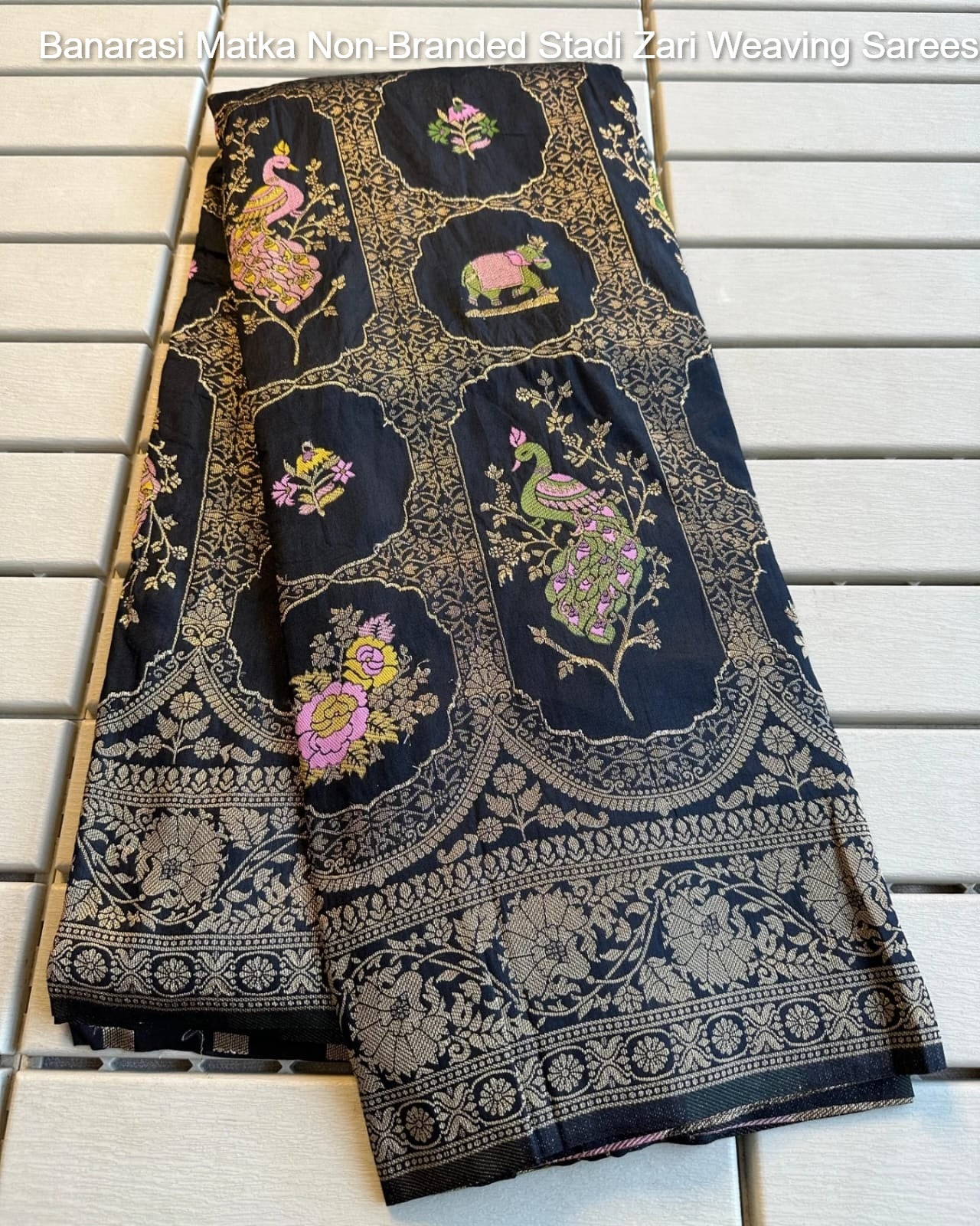 Banarasi Matka Non-Branded Stadi Zari Weaving Sarees
