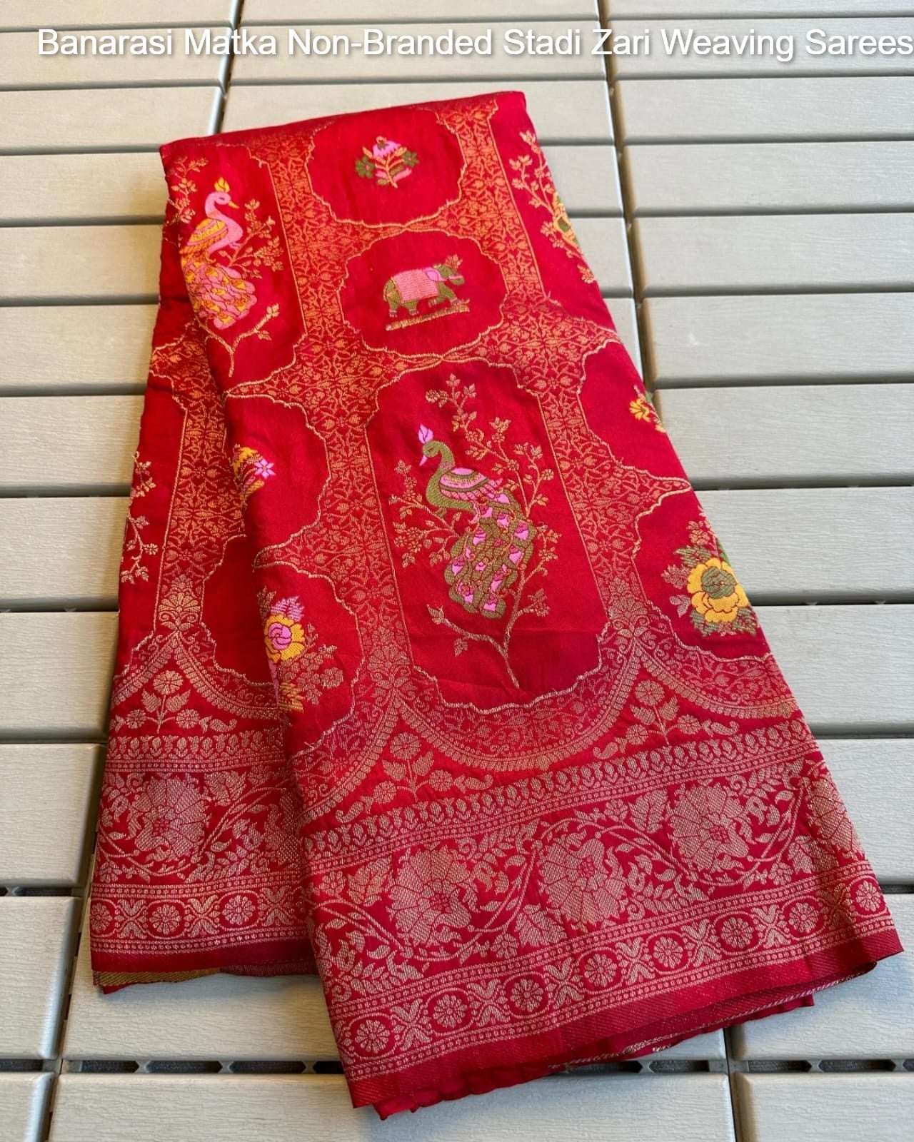 Banarasi Matka Non-Branded Stadi Zari Weaving Sarees