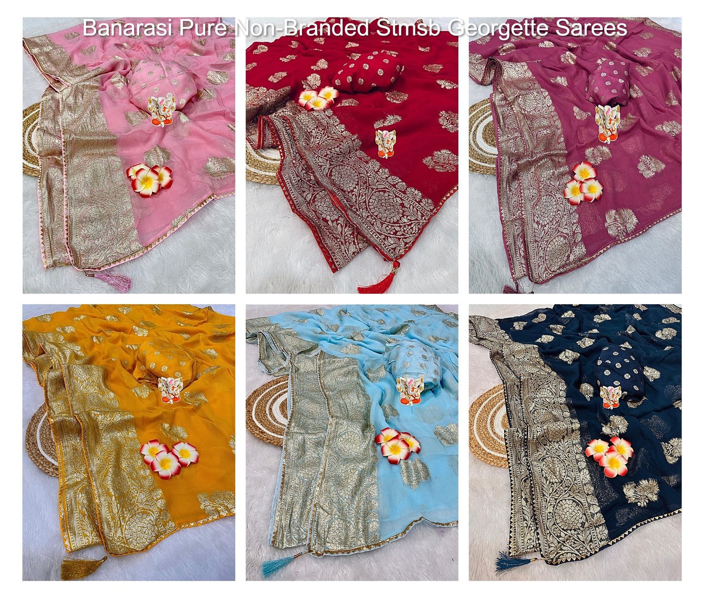 Banarasi Pure Non-Branded Stmsb Georgette Sarees