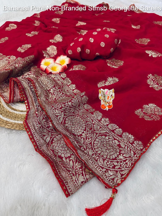 Banarasi Pure Non-Branded Stmsb Georgette Sarees