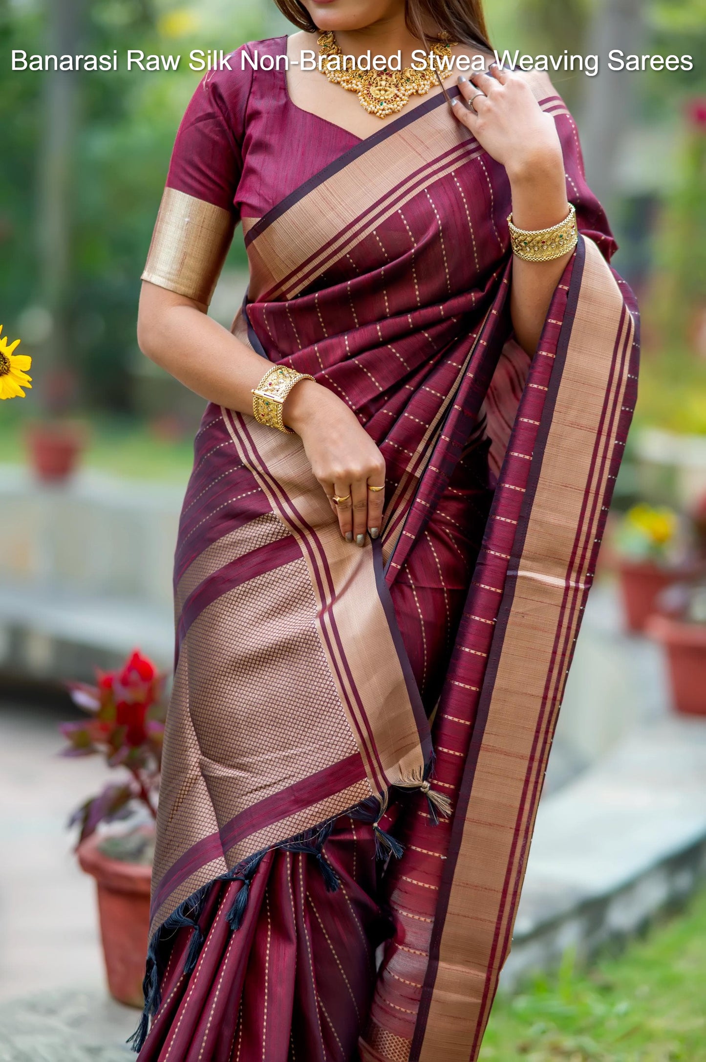 Banarasi Raw Silk Non-Branded Stwea Weaving Sarees