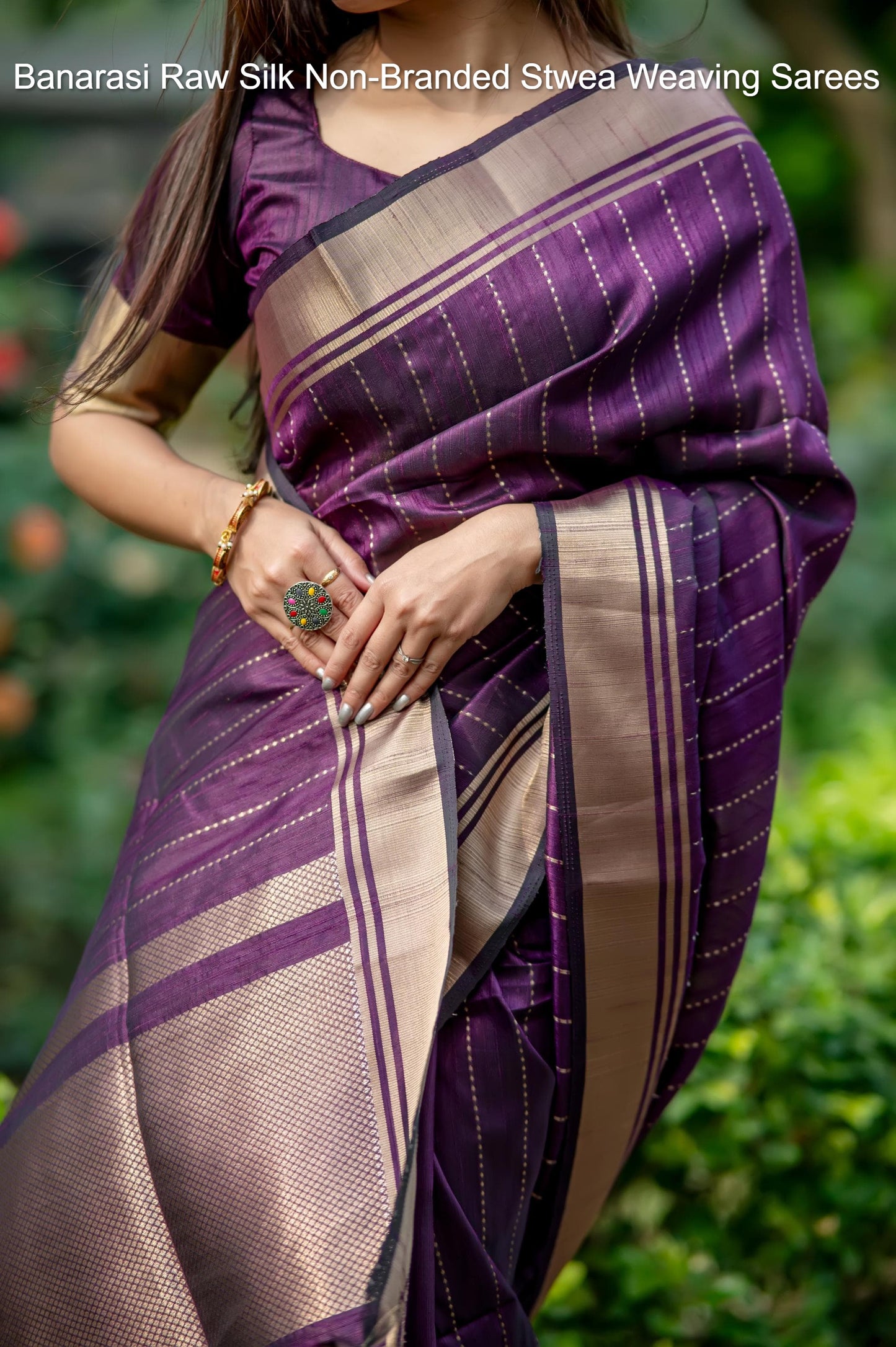 Banarasi Raw Silk Non-Branded Stwea Weaving Sarees