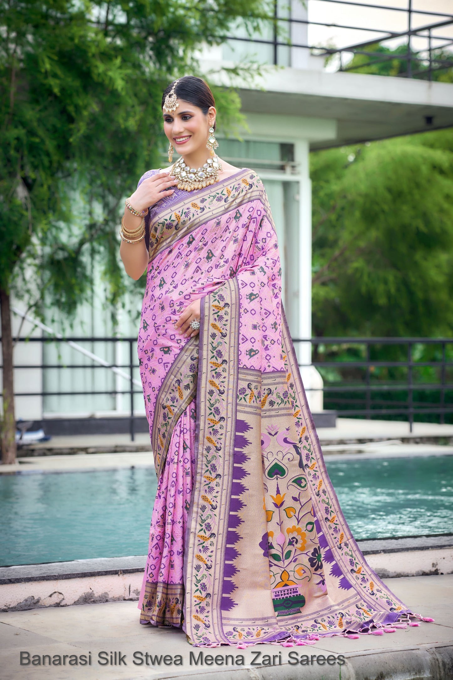 Banarasi Silk Stwea Meena Zari Sarees