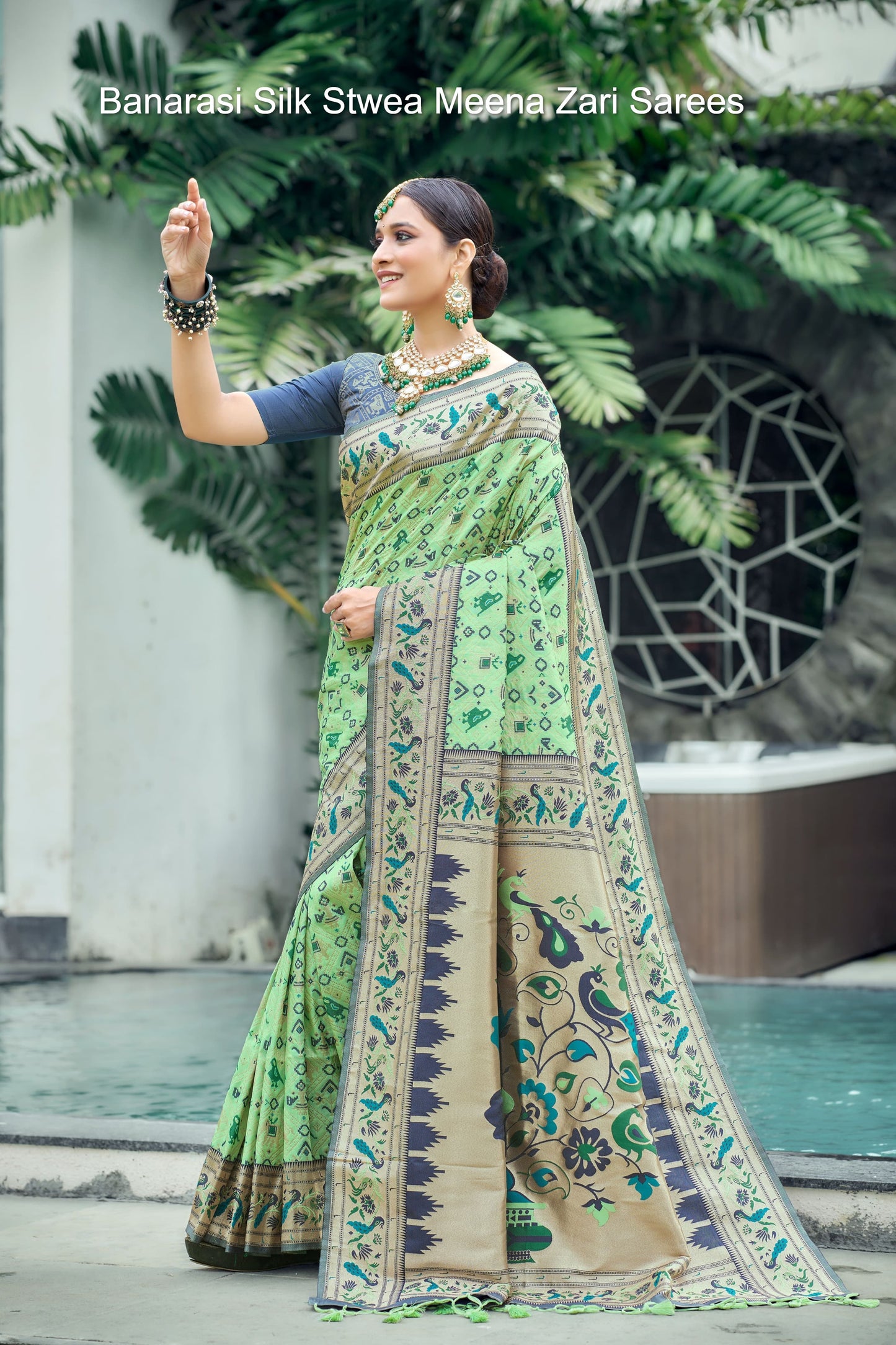 Banarasi Silk Stwea Meena Zari Sarees