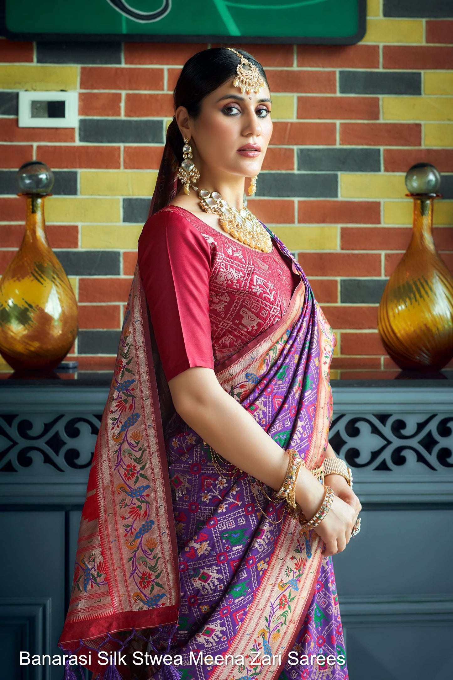 Banarasi Silk Stwea Meena Zari Sarees