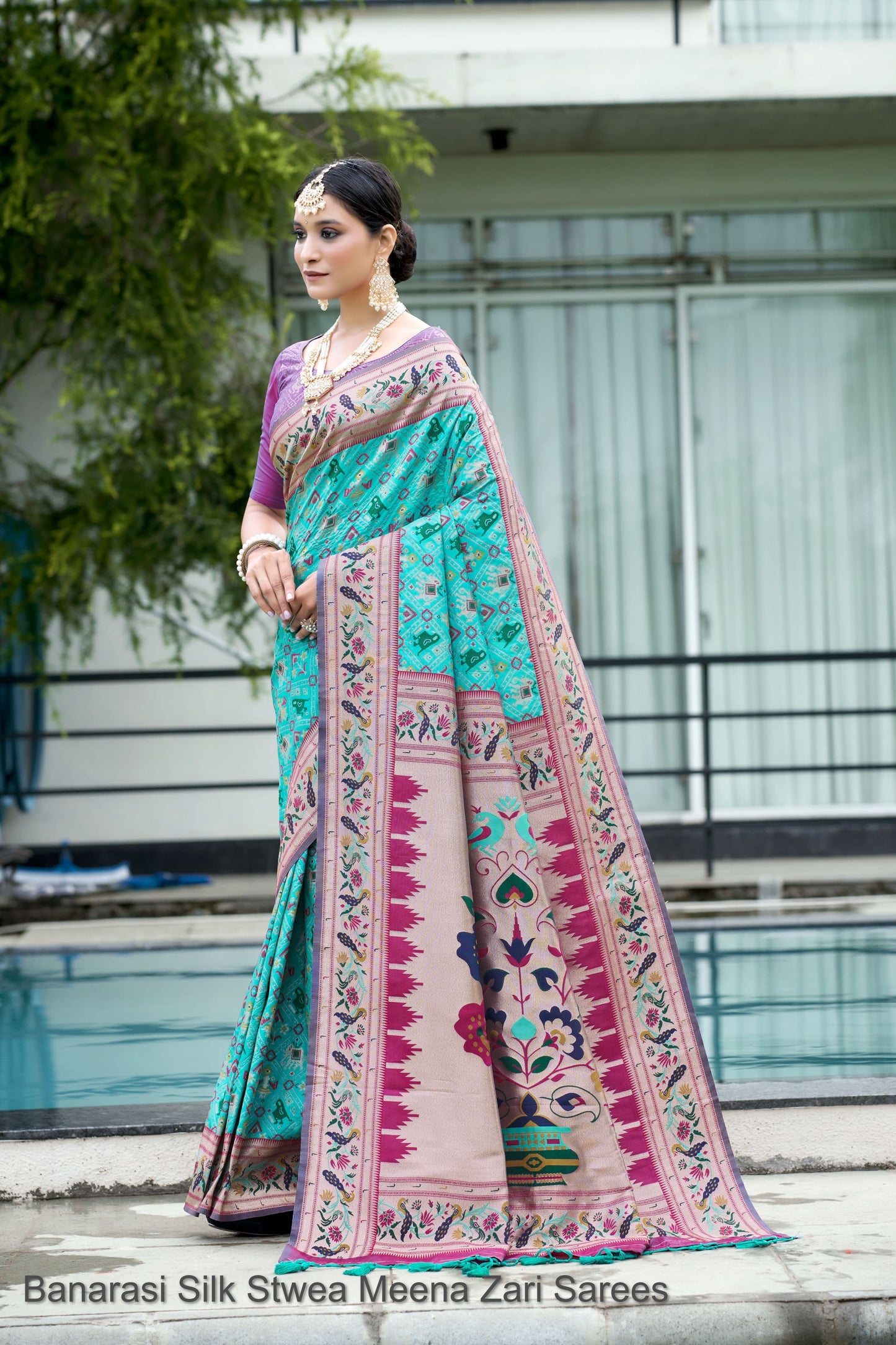 Banarasi Silk Stwea Meena Zari Sarees