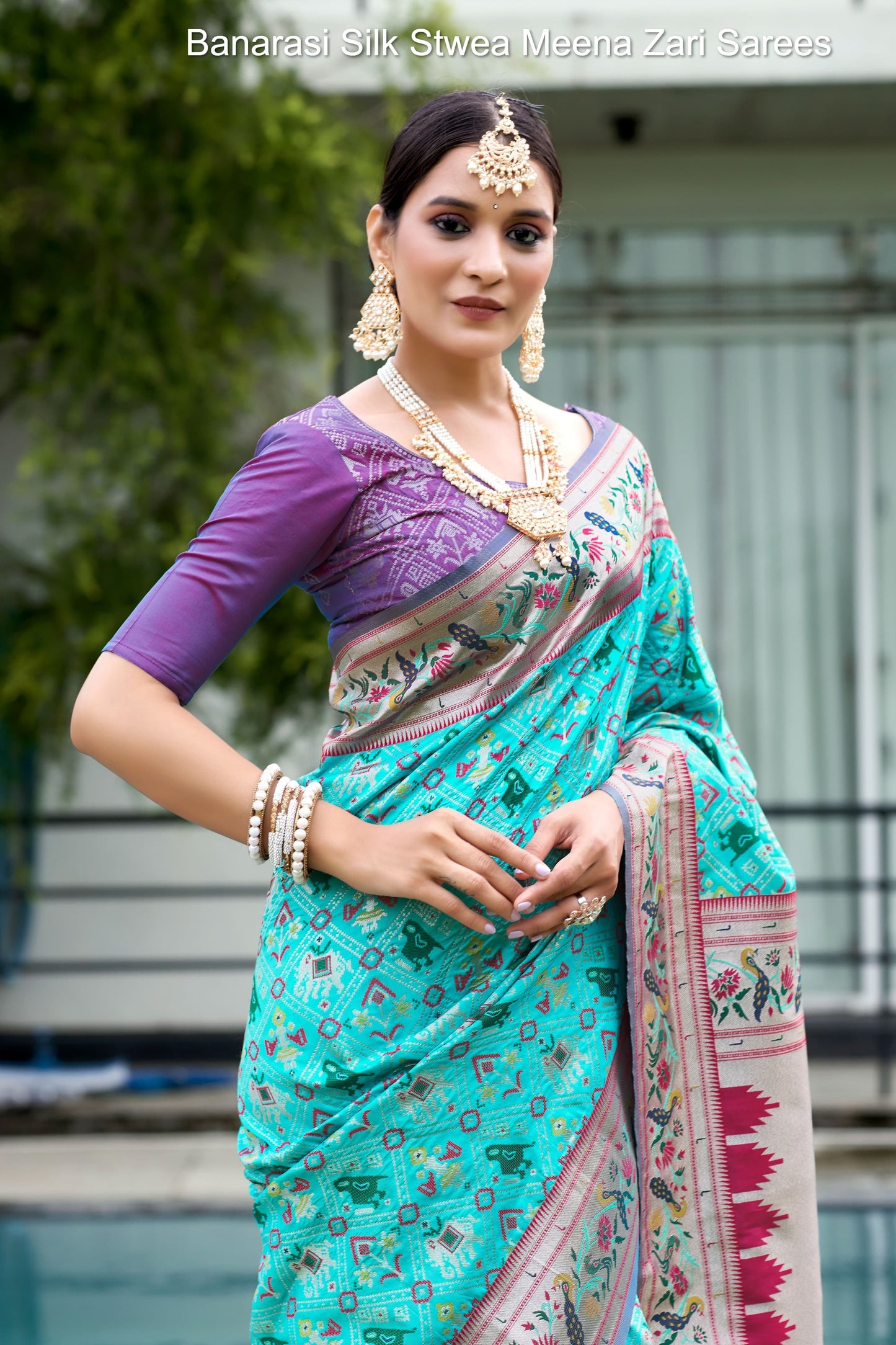 Banarasi Silk Stwea Meena Zari Sarees