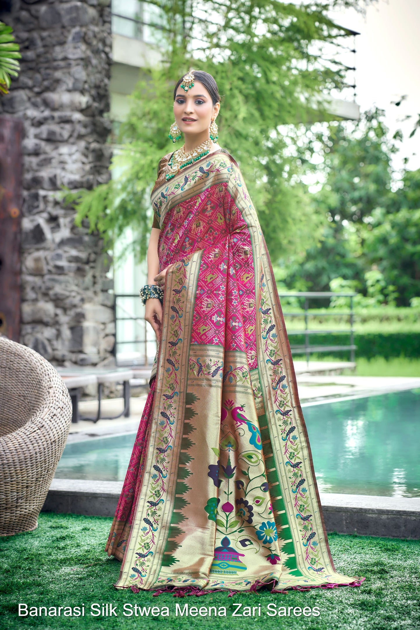 Banarasi Silk Stwea Meena Zari Sarees