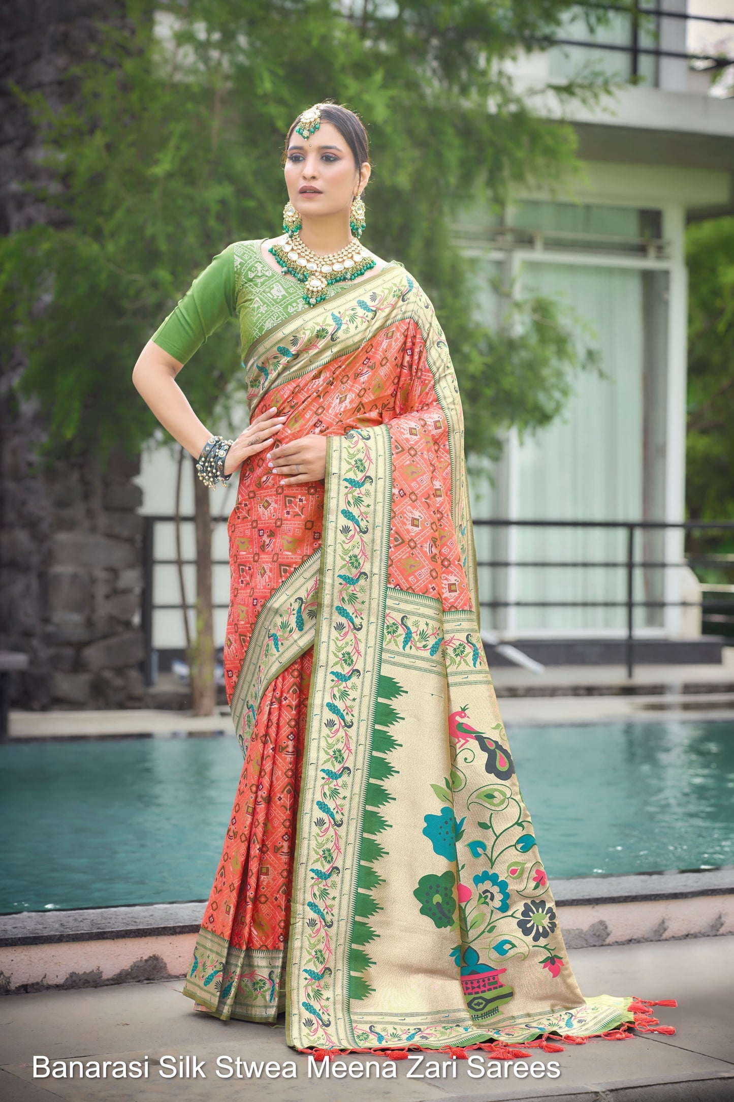 Banarasi Silk Stwea Meena Zari Sarees