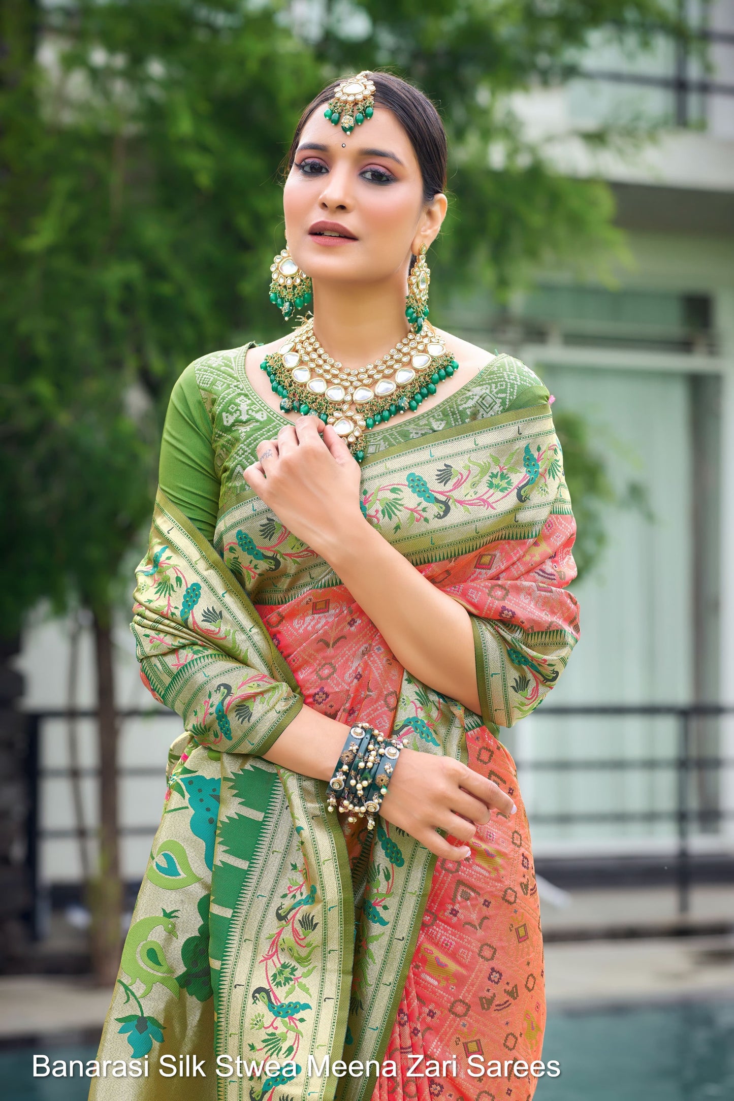 Banarasi Silk Stwea Meena Zari Sarees