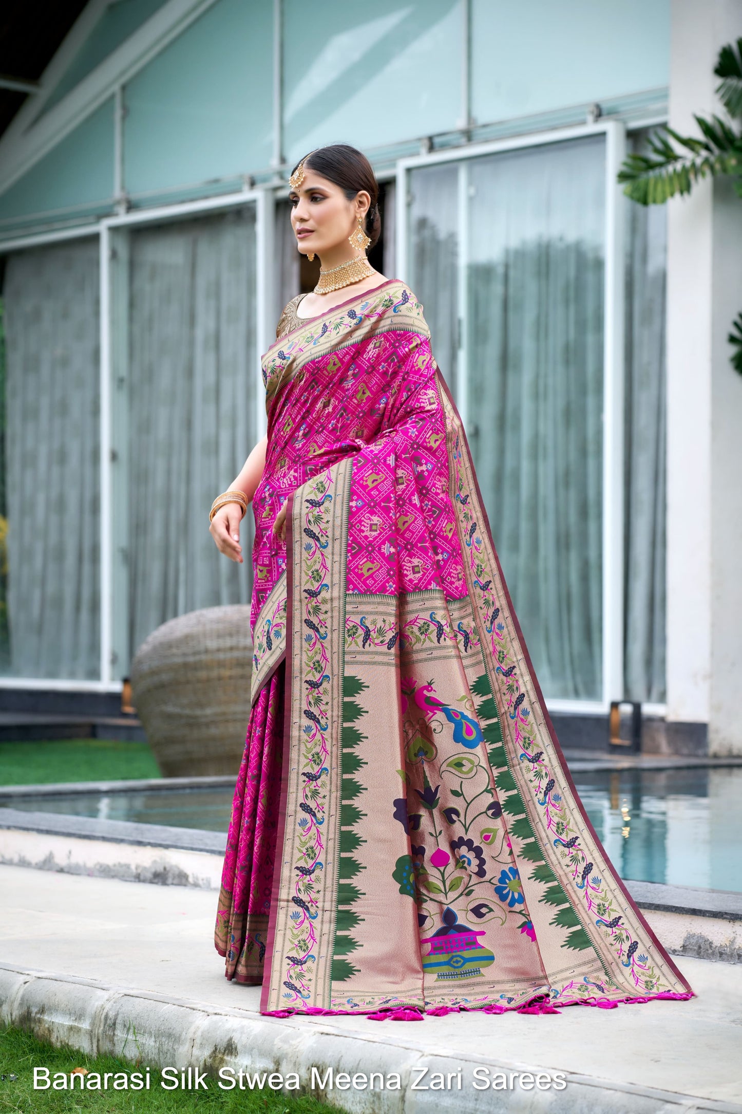 Banarasi Silk Stwea Meena Zari Sarees