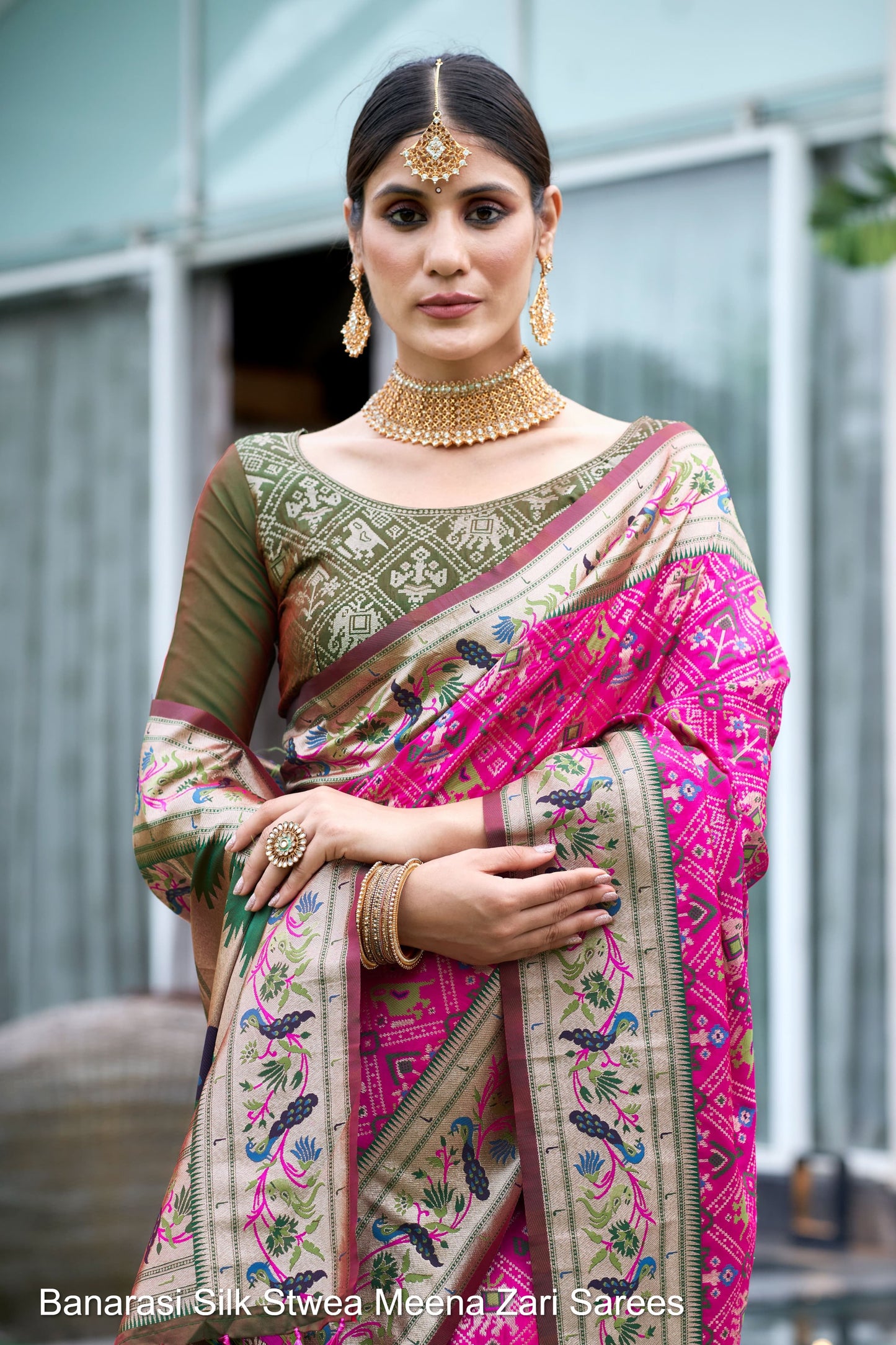 Banarasi Silk Stwea Meena Zari Sarees