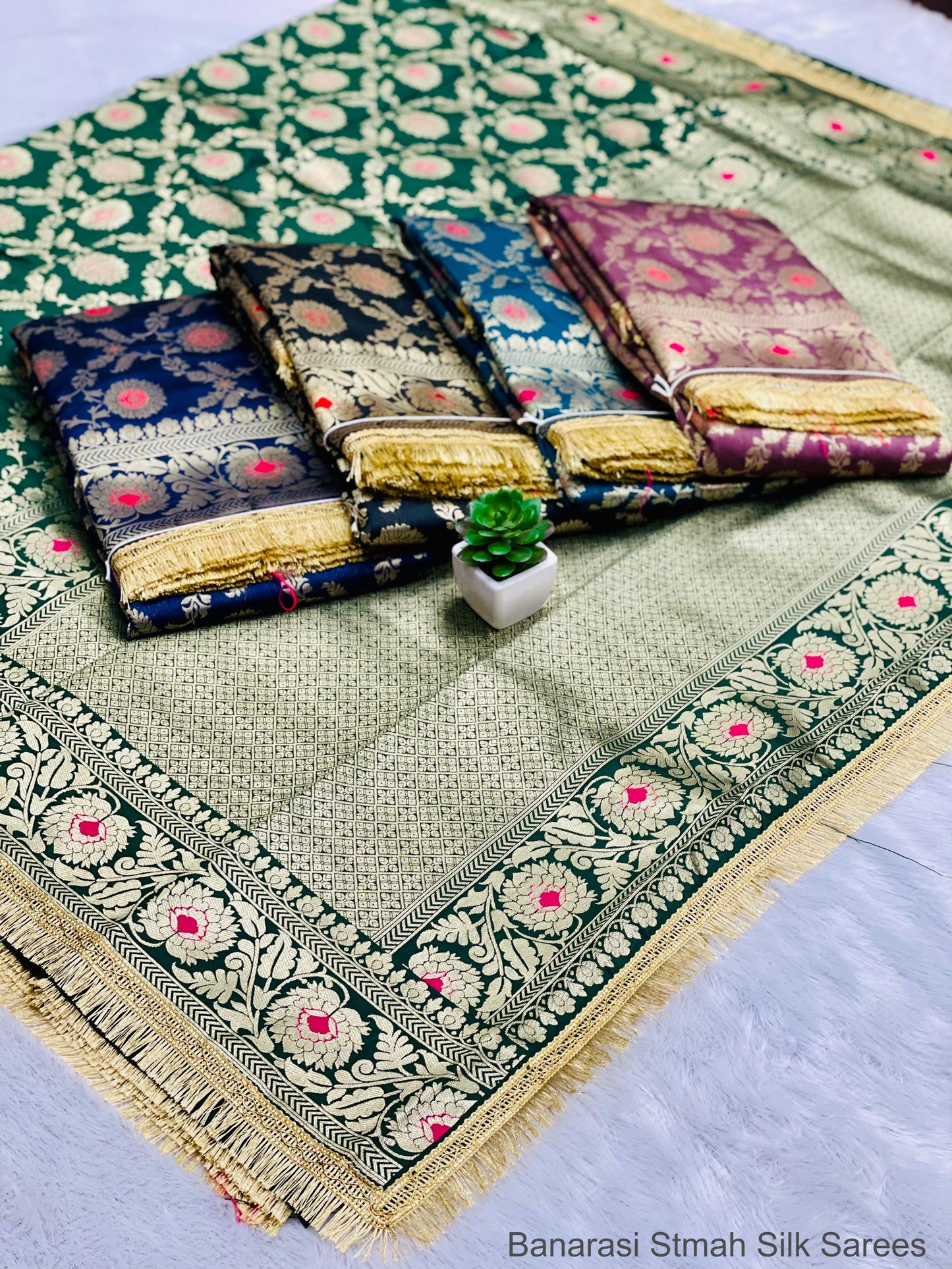 Banarasi Stmah Silk Sarees