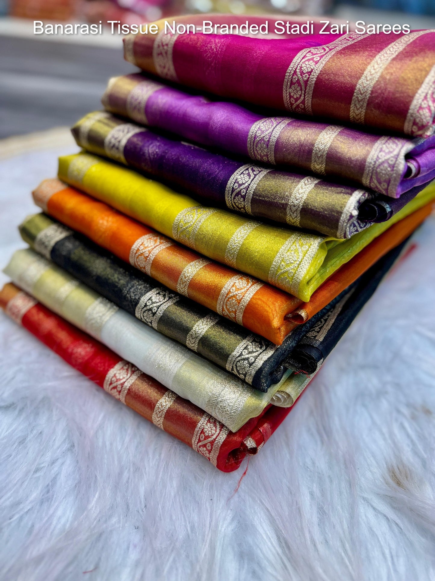 Banarasi Tissue Non-Branded Stadi Zari Sarees