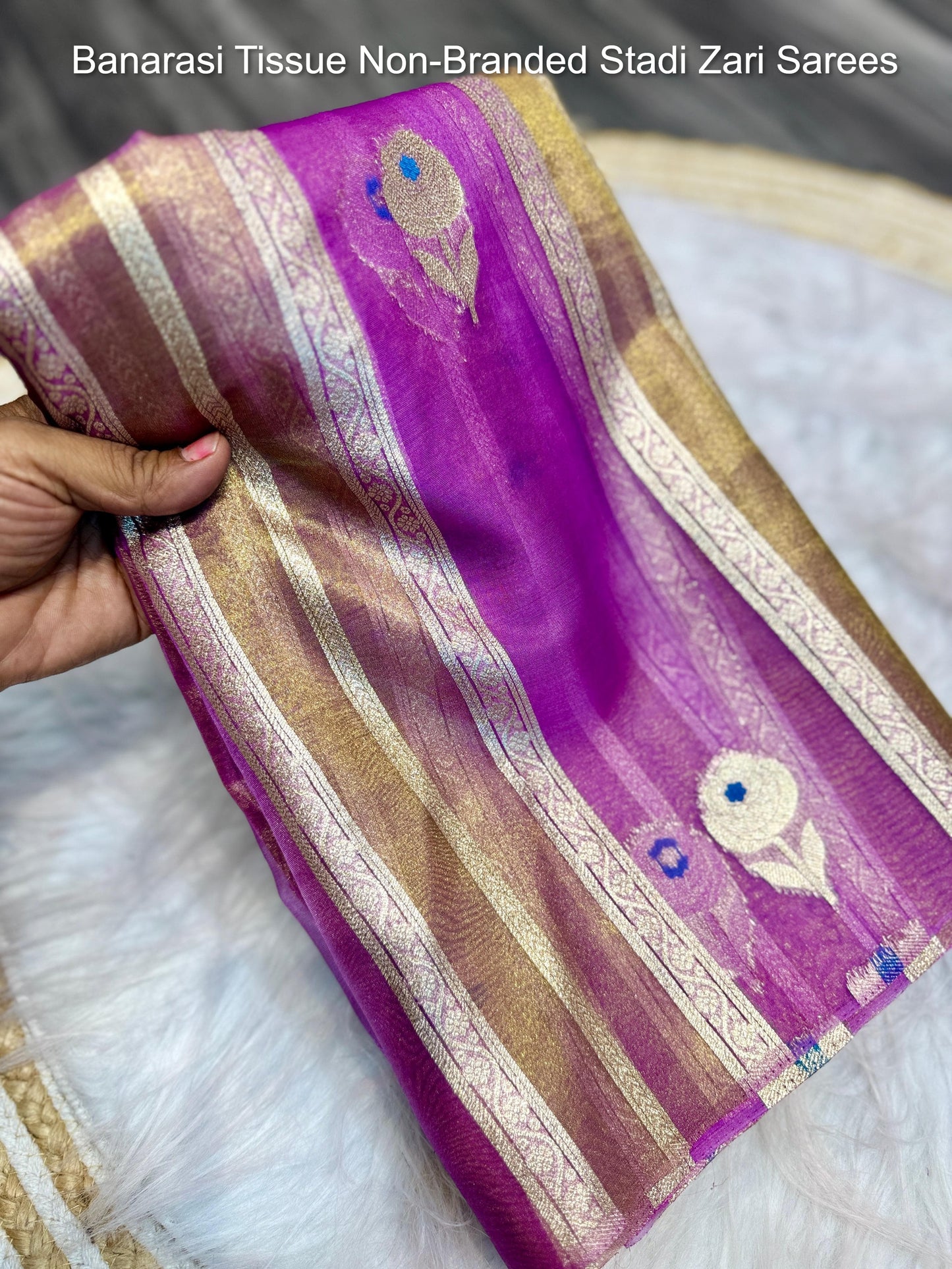 Banarasi Tissue Non-Branded Stadi Zari Sarees