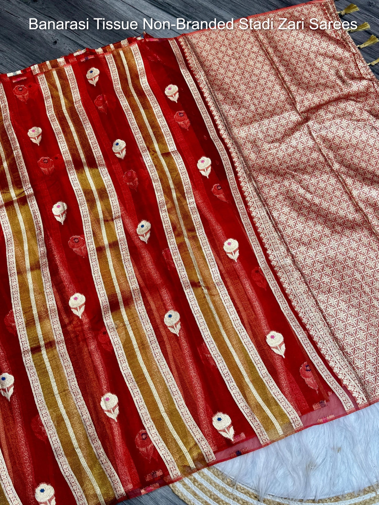 Banarasi Tissue Non-Branded Stadi Zari Sarees