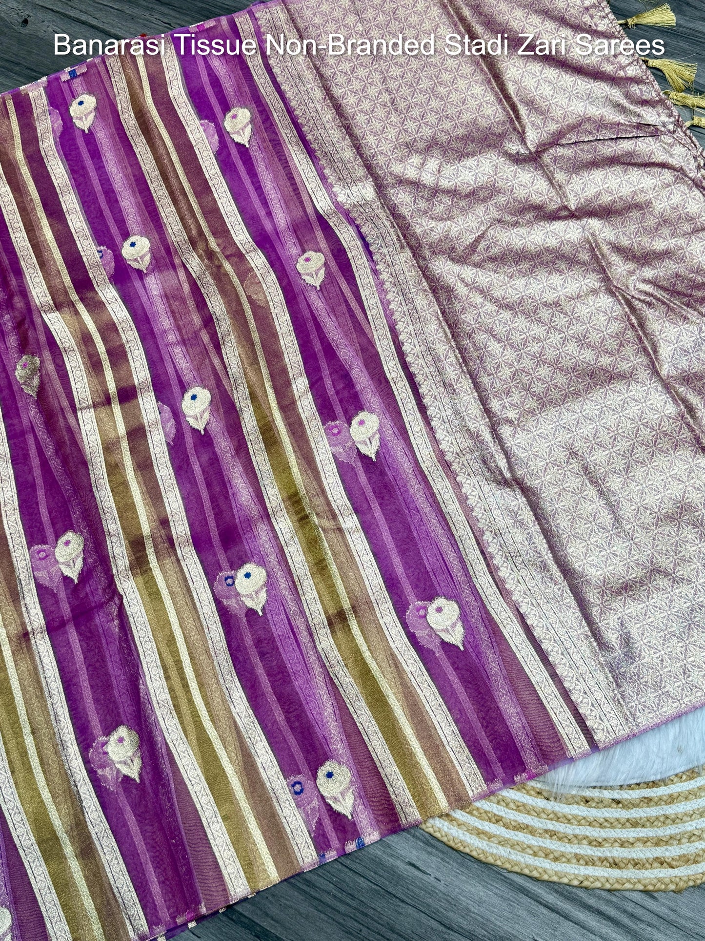 Banarasi Tissue Non-Branded Stadi Zari Sarees