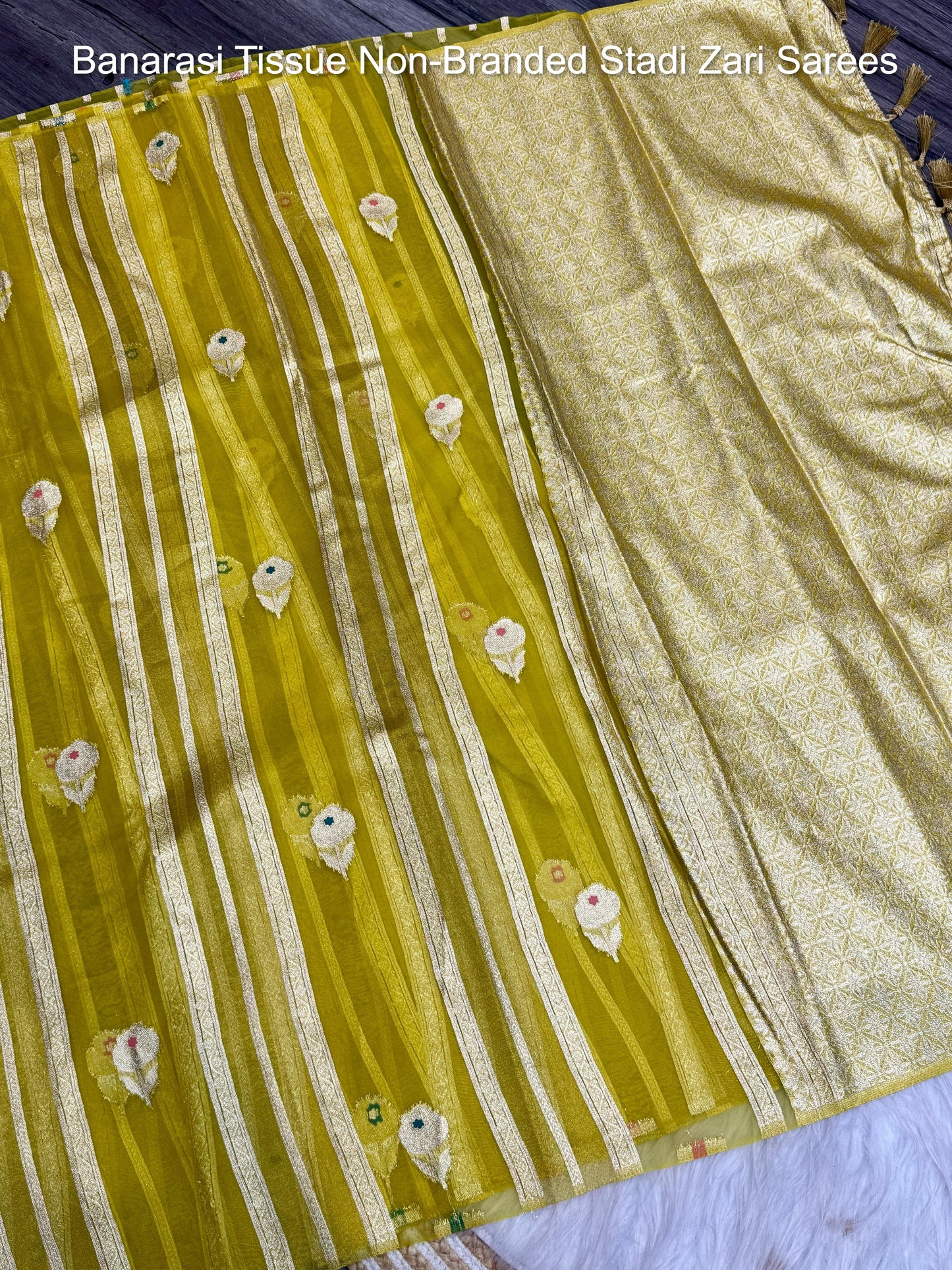 Banarasi Tissue Non-Branded Stadi Zari Sarees