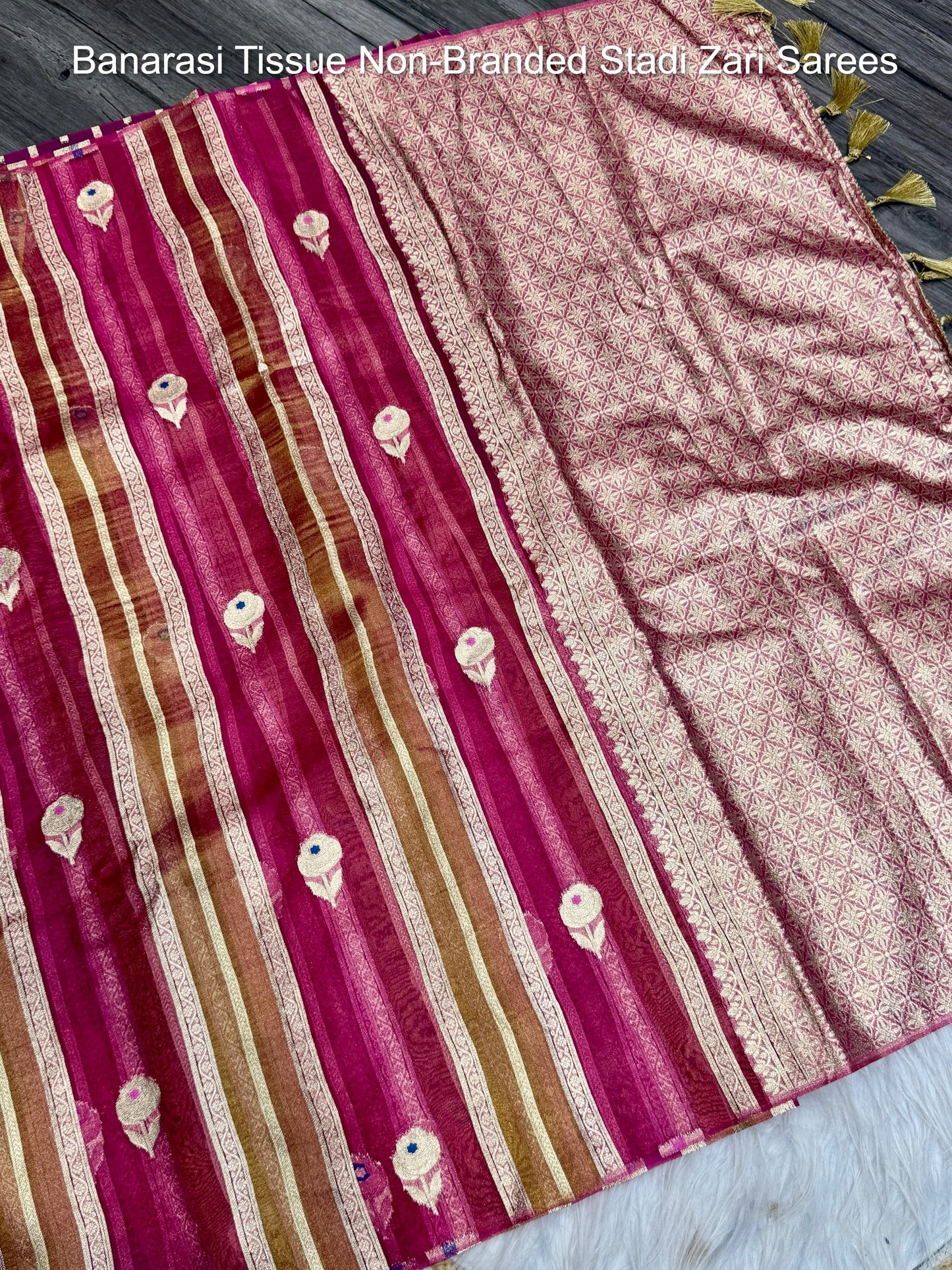 Banarasi Tissue Non-Branded Stadi Zari Sarees