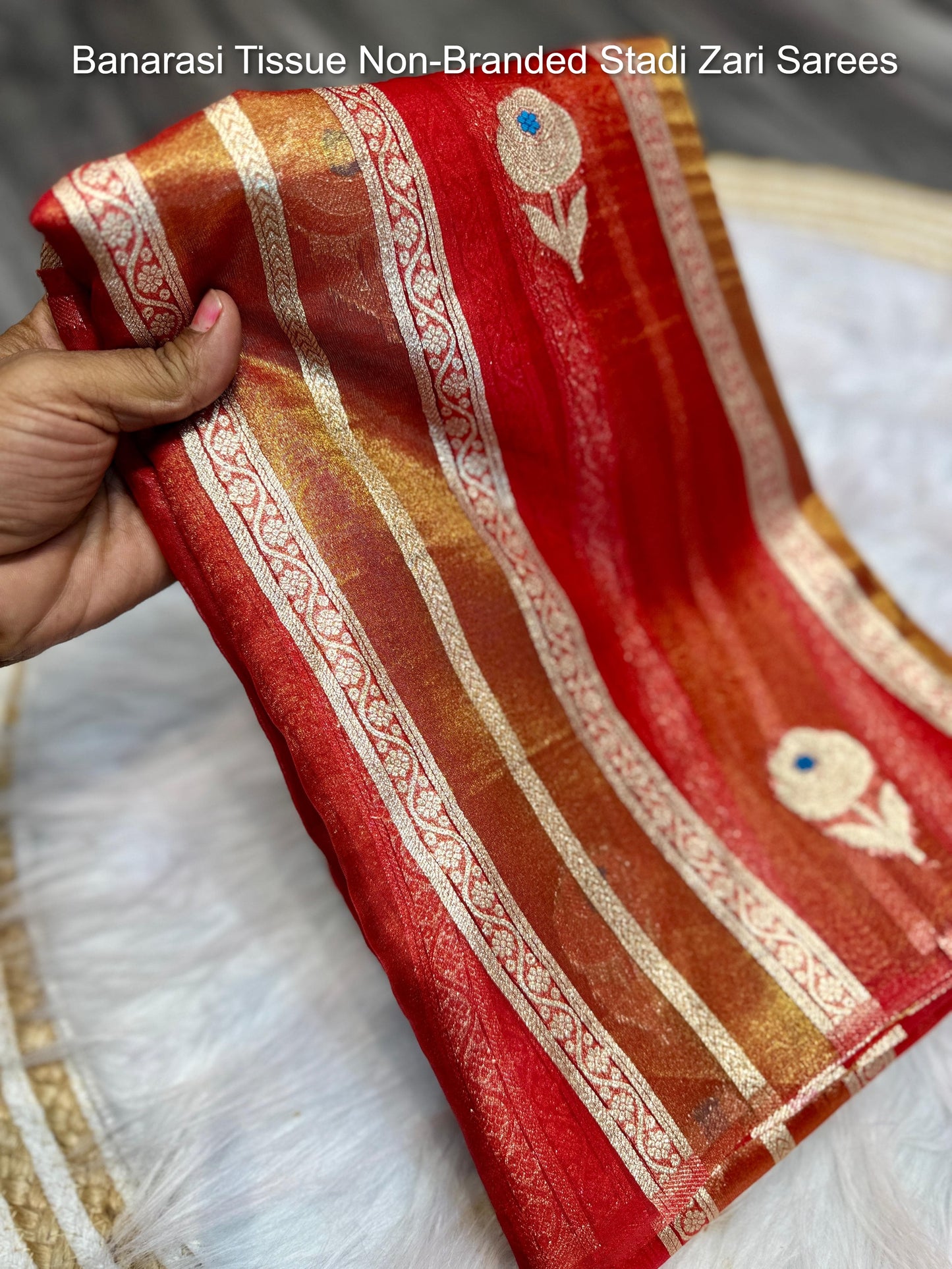 Banarasi Tissue Non-Branded Stadi Zari Sarees