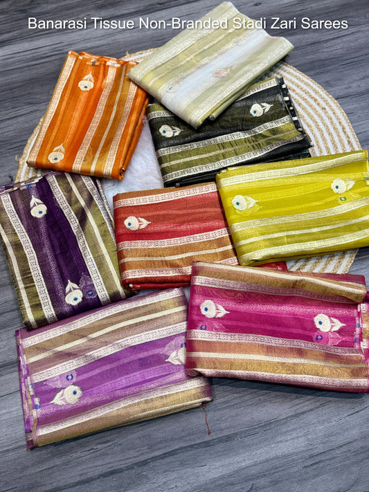 Banarasi Tissue Non-Branded Stadi Zari Sarees