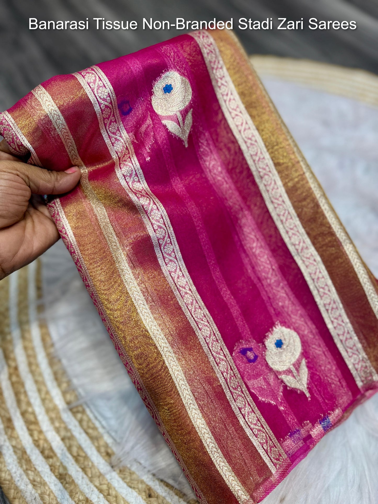 Banarasi Tissue Non-Branded Stadi Zari Sarees