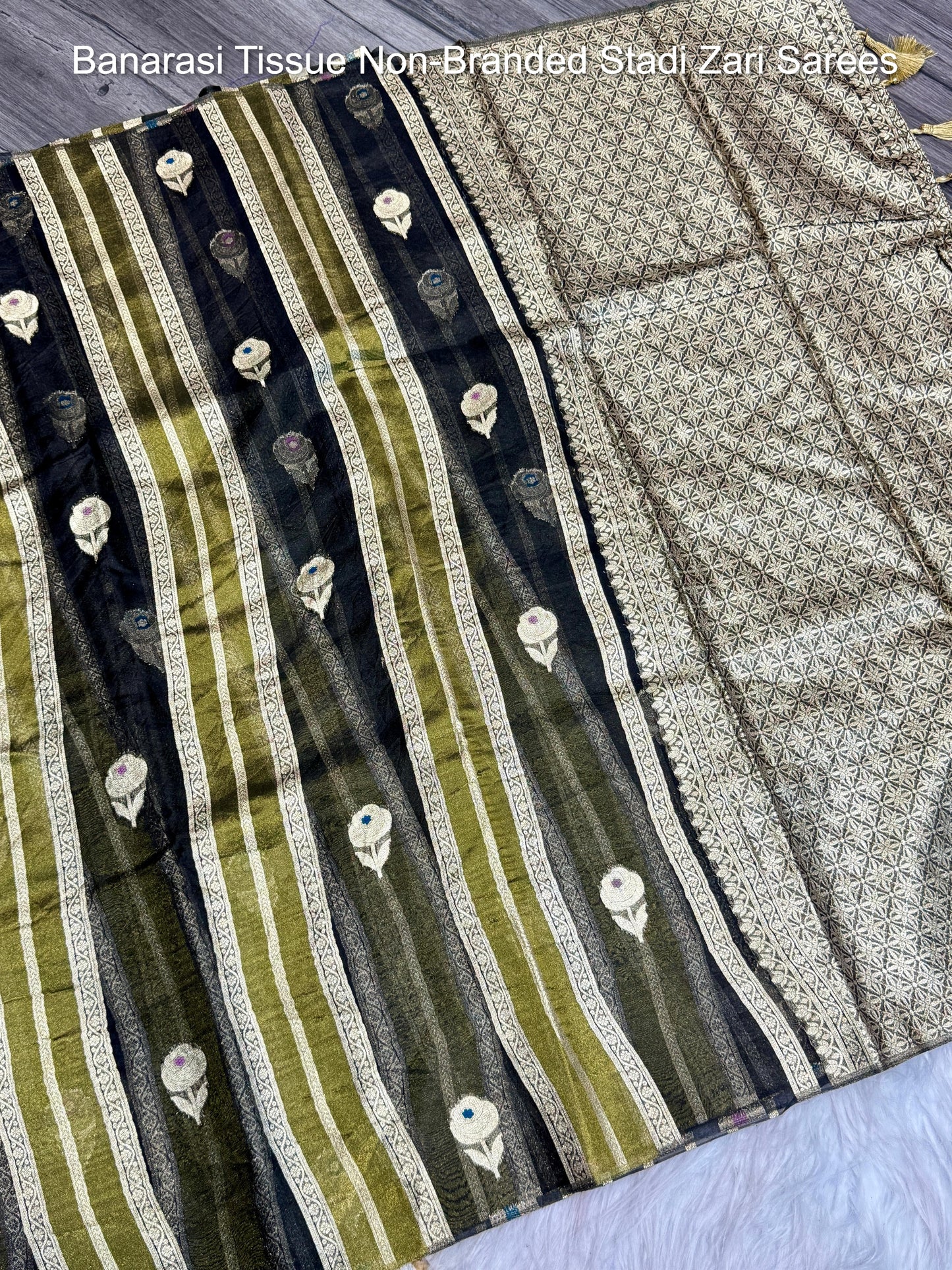Banarasi Tissue Non-Branded Stadi Zari Sarees