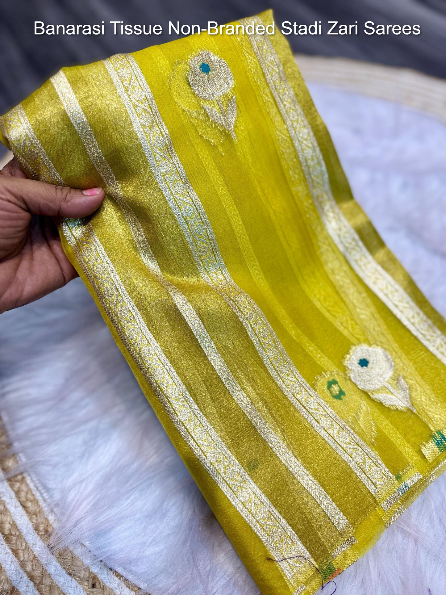 Banarasi Tissue Non-Branded Stadi Zari Sarees