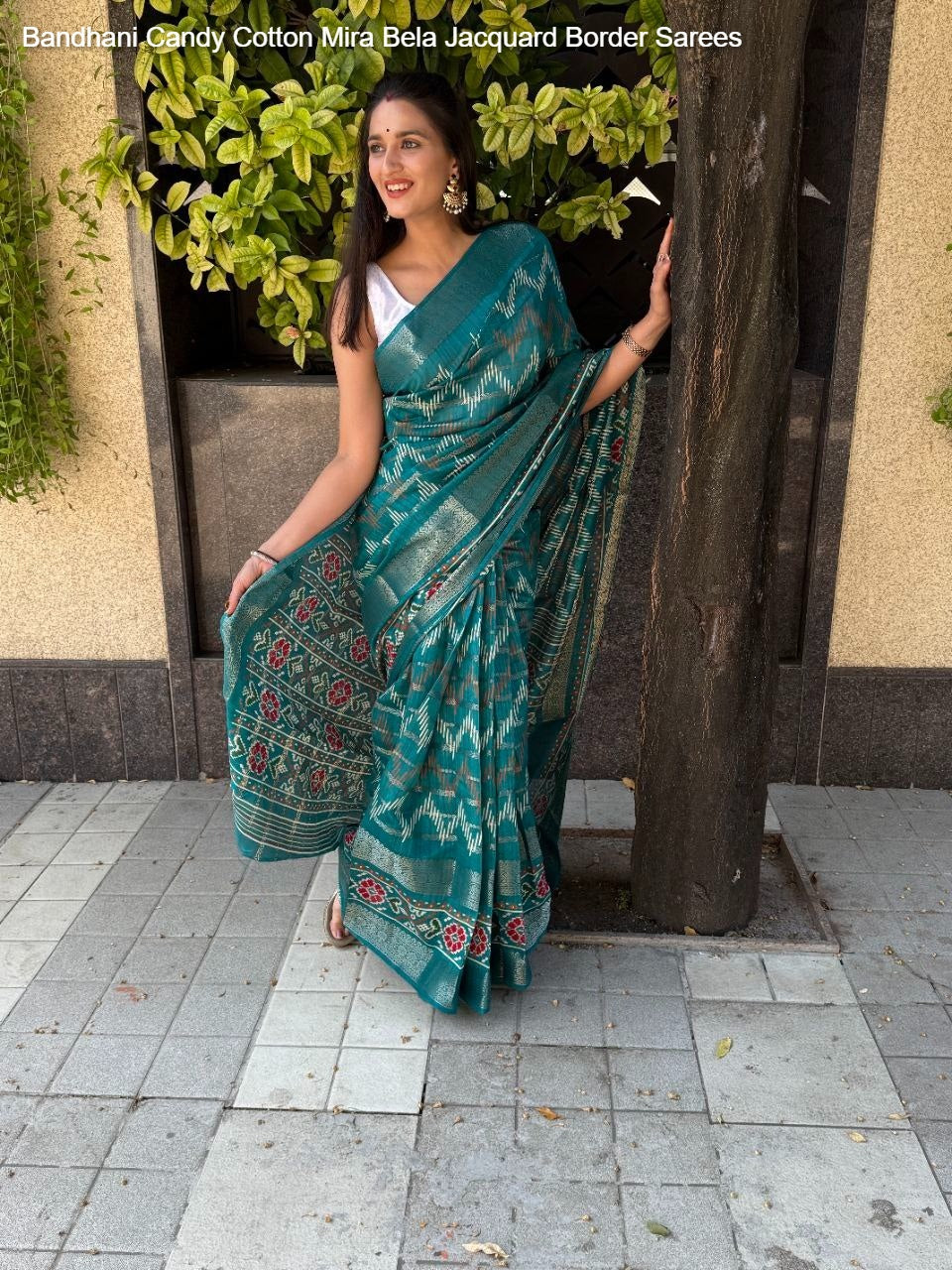 Bandhani Candy Cotton Mira Bela Jacquard Border Sarees