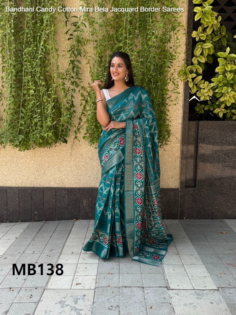 Bandhani Candy Cotton Mira Bela Jacquard Border Sarees