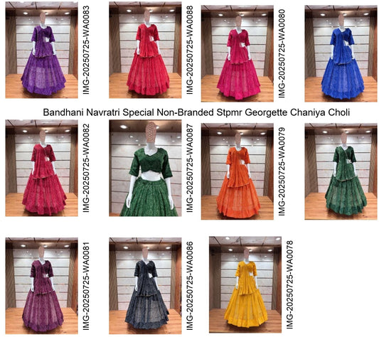 Bandhani Navratri Special Non-Branded Stpmr Georgette Chaniya Choli